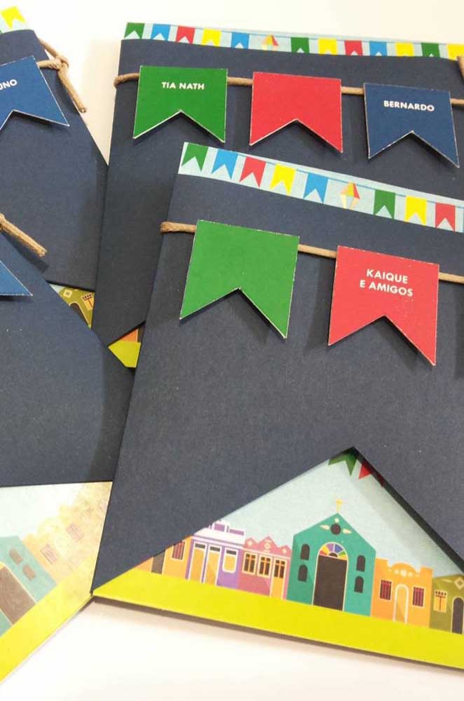 Creative junina party invitation made with flags