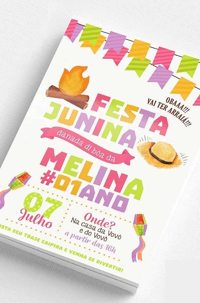 June party invitation for children's birthday. Note that the invitation makes it clear that guests need to be featured for the party