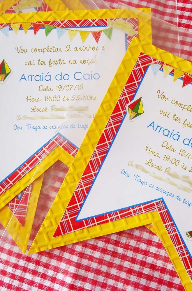 Simple and easy to make festa junina invitation template with little flag format