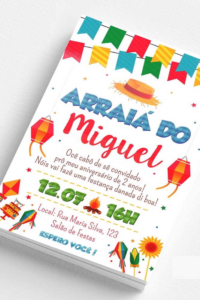 Baby shower festa junina invitation template: simple and beautiful