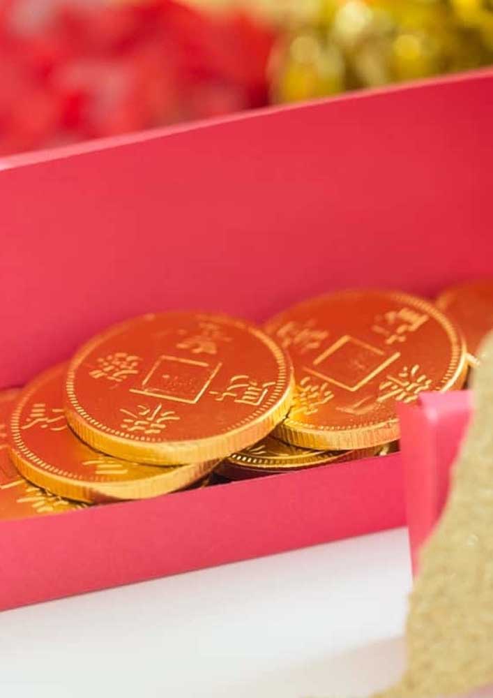 Inside, Chinese chocolate pennies