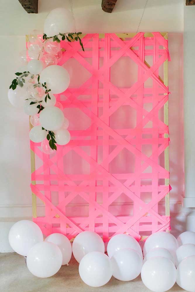 Believe it or not, but this Mother's Day panel was made using only pink adhesive tape attached to the wooden frame