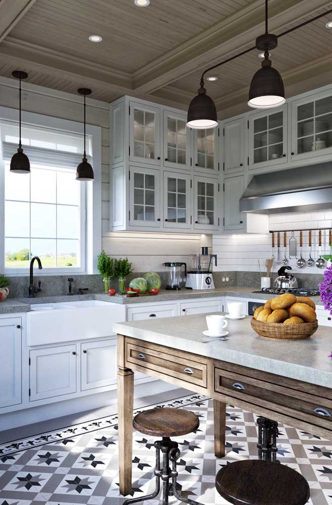 Three styles in one kitchen: Provencal, retro and industrial