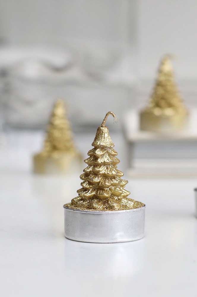 How about a golden and lighted pine tree to brighten up Christmas Eve?