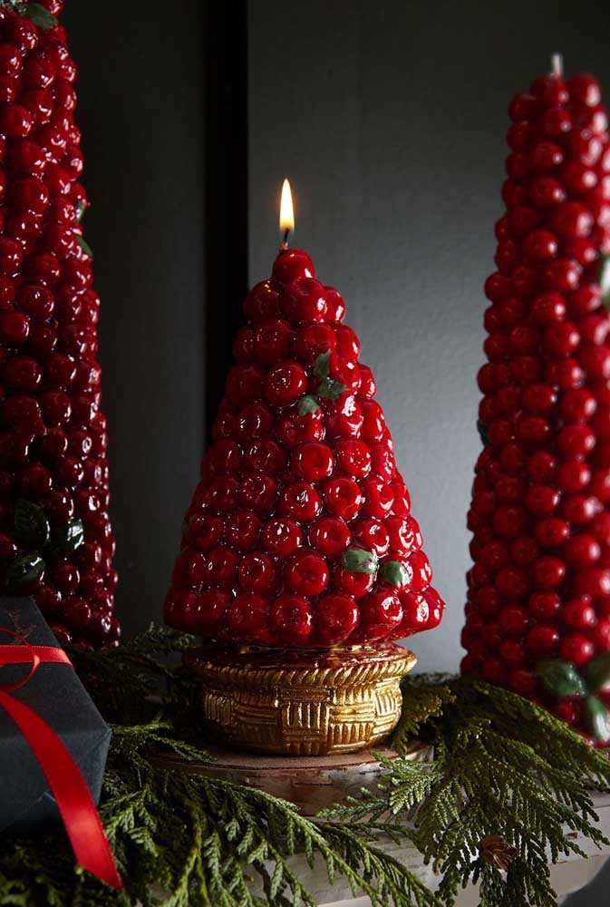 How about a candle lit at the top of the fruit tree?