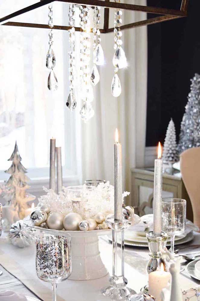 Silver candles for a fancy Christmas table!