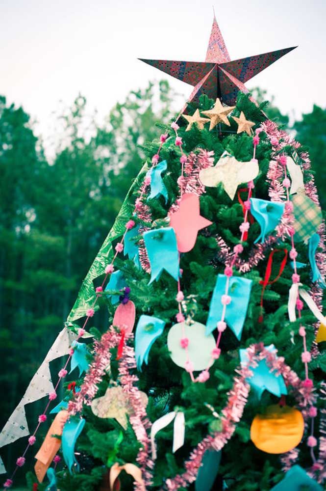 The most traditional way to use the Christmas star is at the top of the tree