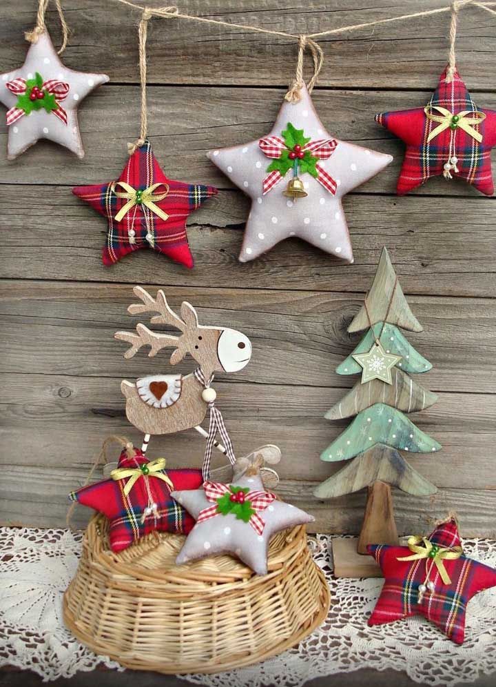 Cute stars hanging on the sisal clothesline