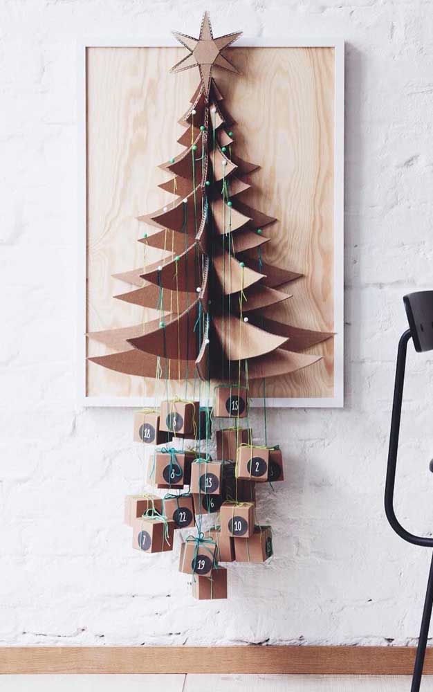 3D wall Christmas tree made of cardboard