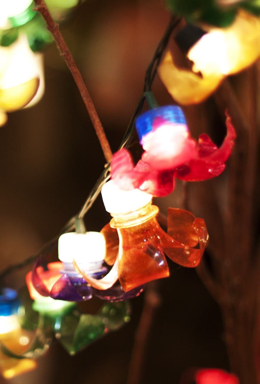 Colorful lights with pet bottle