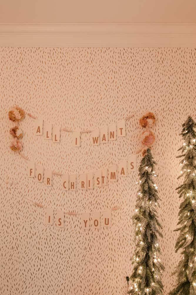 Collect letters and assemble the Christmas message you want and put it on the wall