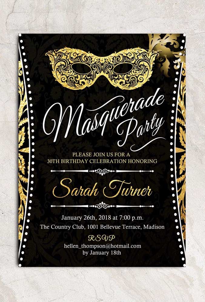 Invitation inspiration for the masquerade ball