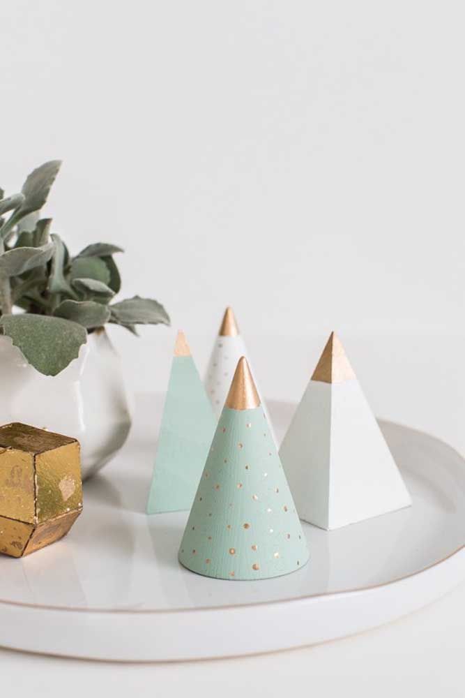 Cement Christmas trees, like vases that are fashionable