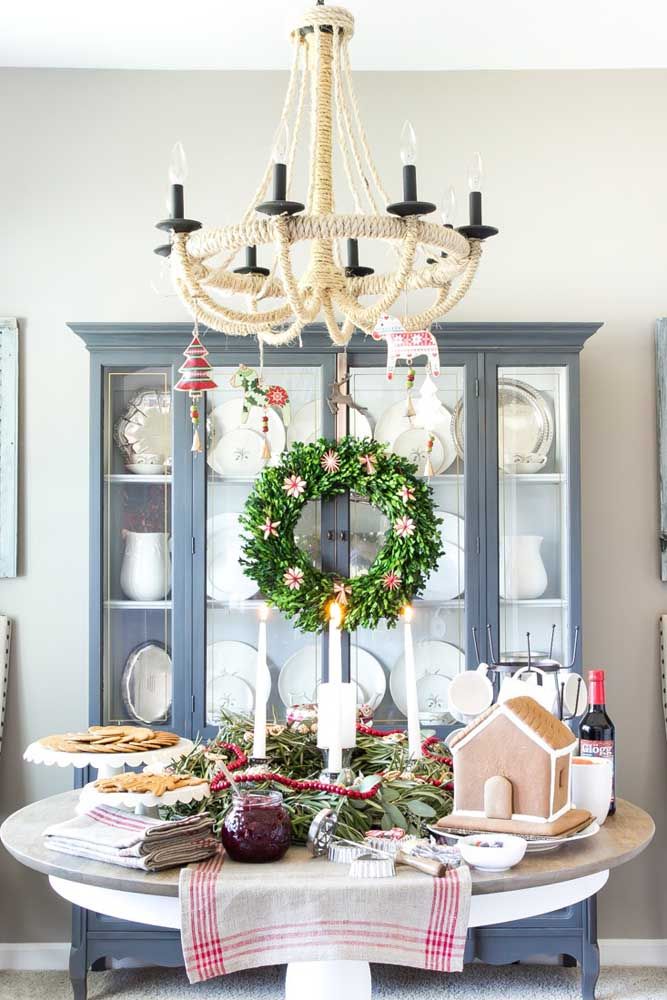 Garland in the closet and on the table