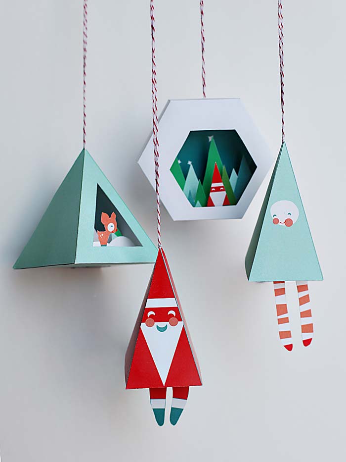 Cut and paste Christmas ornaments