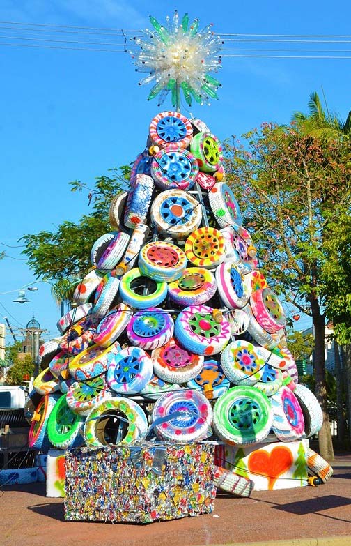 Christmas tree with tires