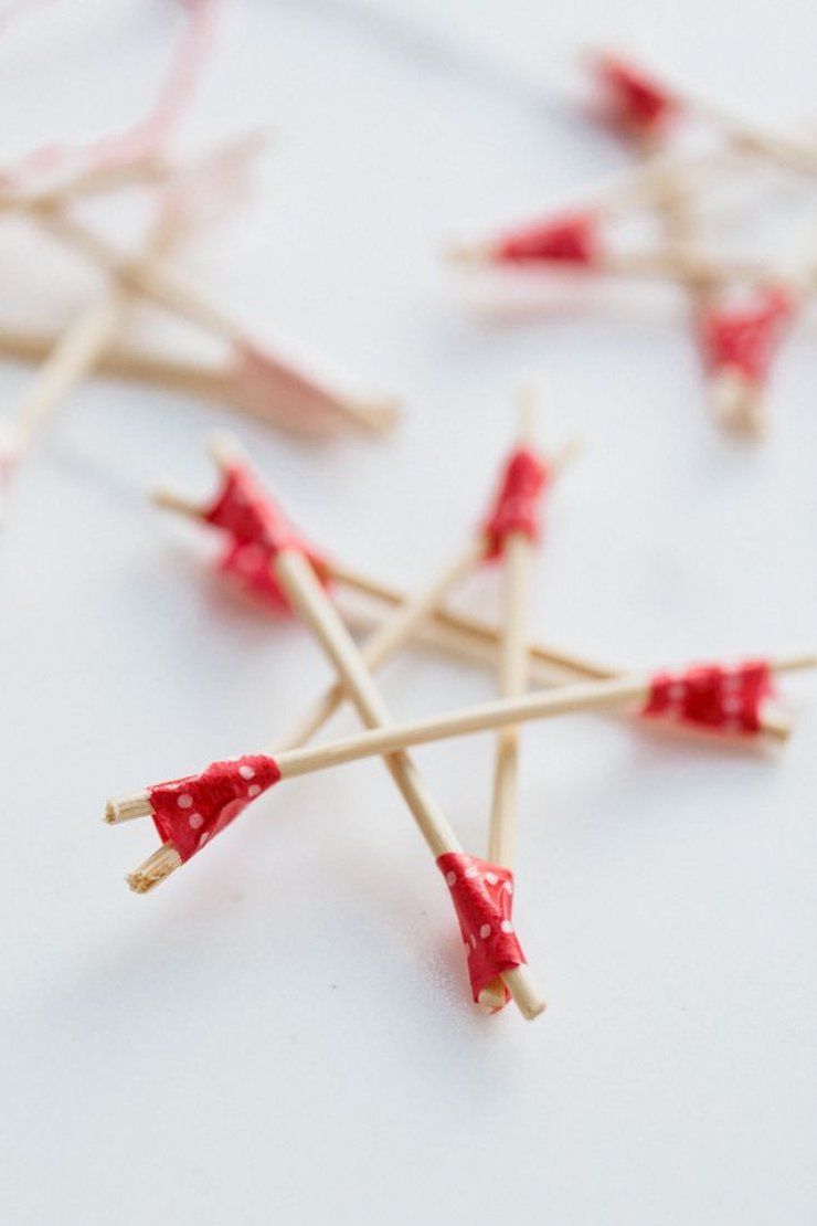 Christmas star made with toothpicks