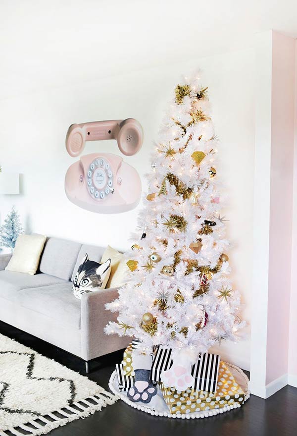 Golden and white Christmas tree