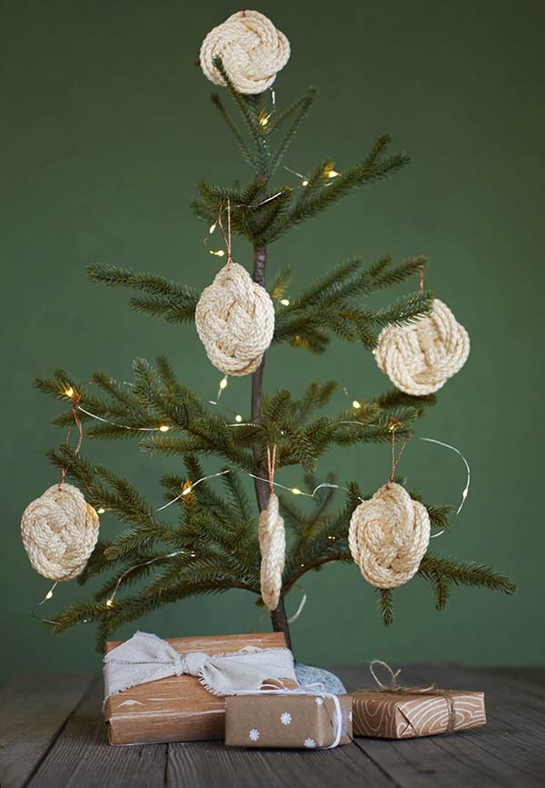 Use braided twine to make the handmade ornament