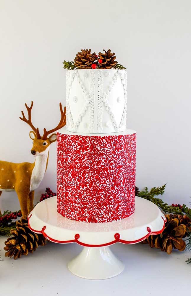 What do you think of a fake Christmas cake? Use it to decorate the supper table