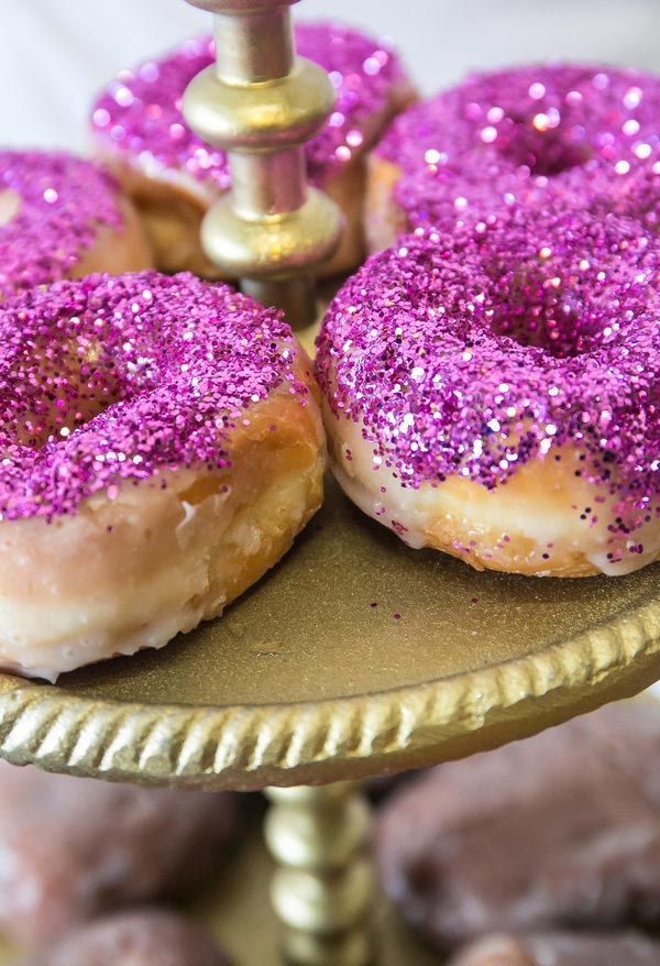Shiny donut with glitter