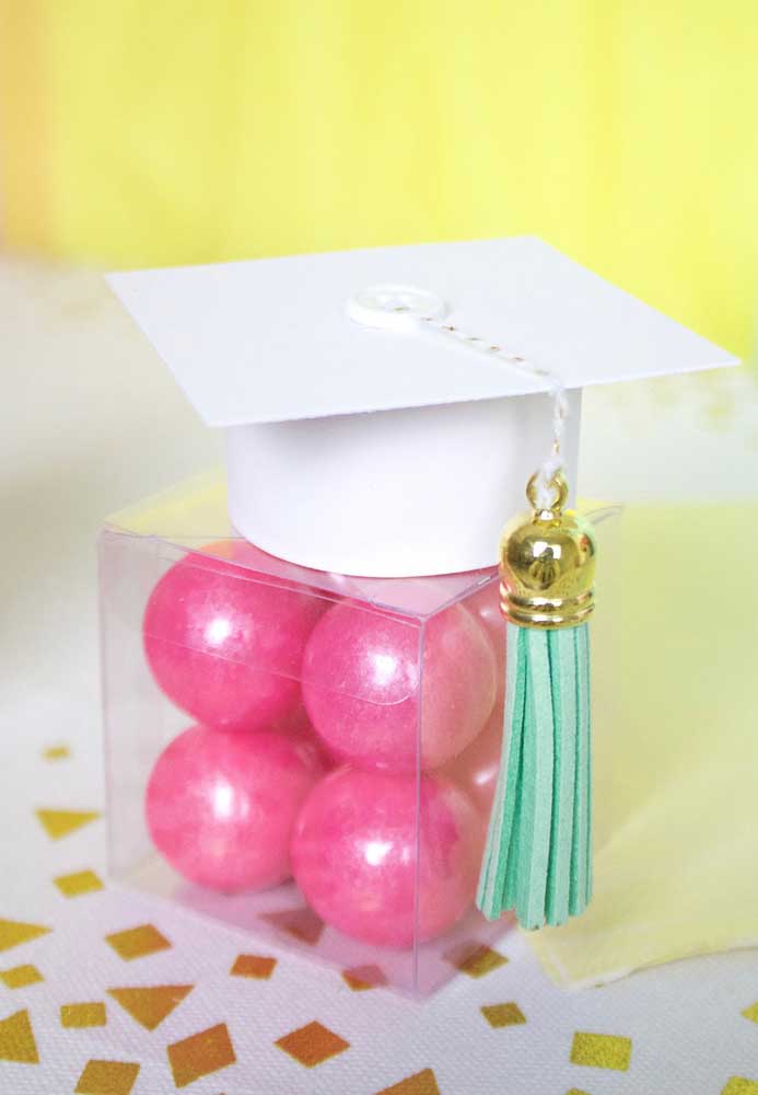 Use your creativity and make different colored chapels for your graduation favors