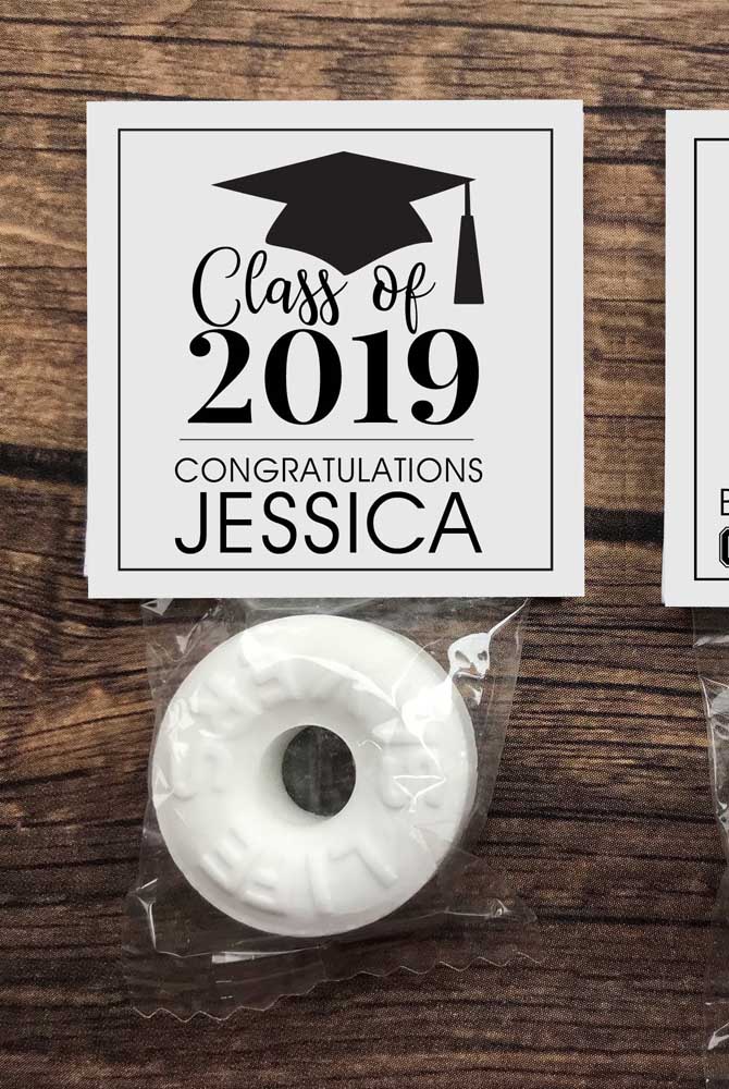 Personalized graduation favors delivered in individual packages