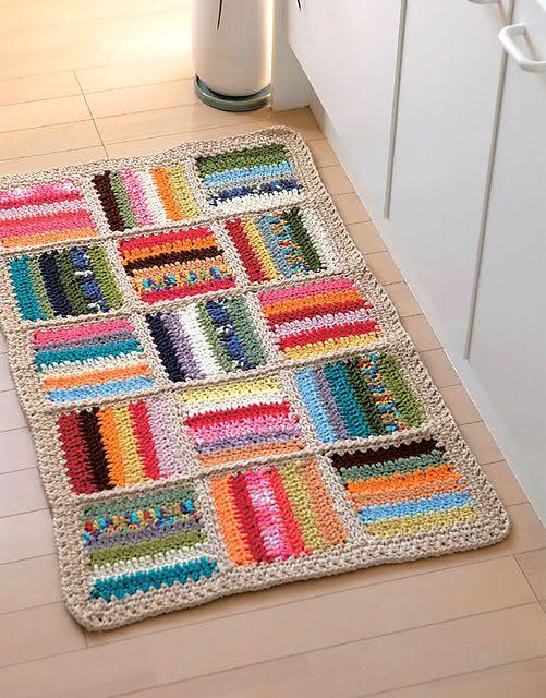 Colorful crochet rug