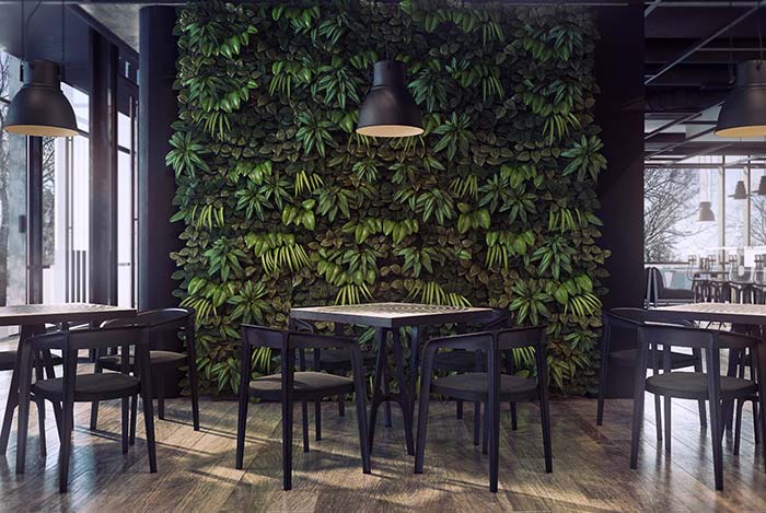 Shops, restaurants and other commercial spaces also benefit from the presence of vertical gardens