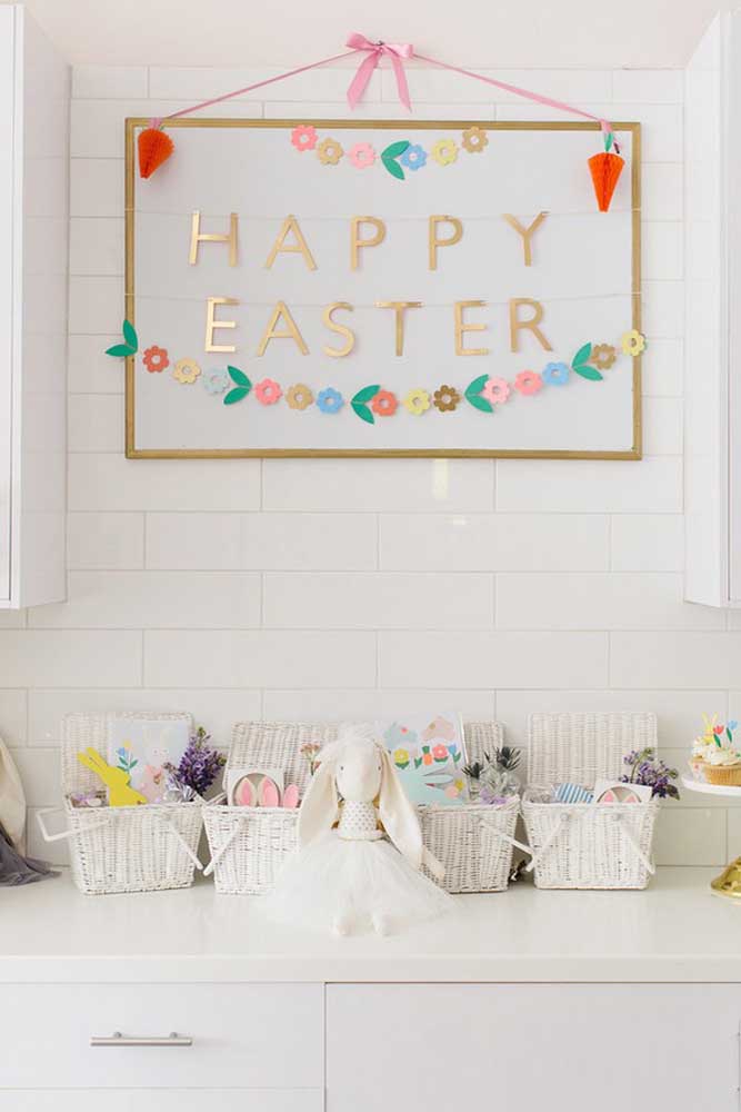 Easter baskets in pastel colors for children