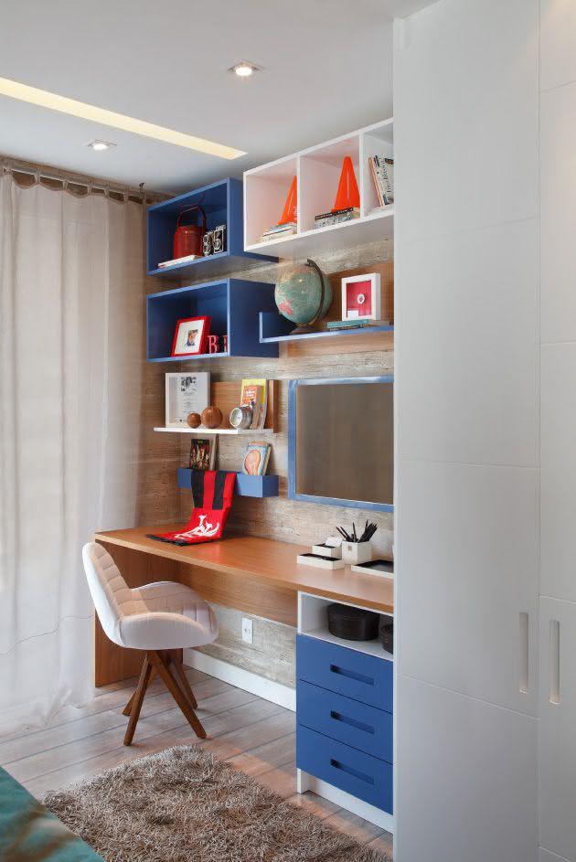 Teenager room with colorful niches on desk