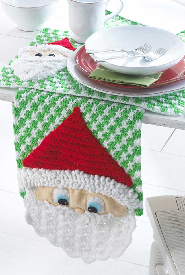 All the Christmas spirit for the crochet table runner!