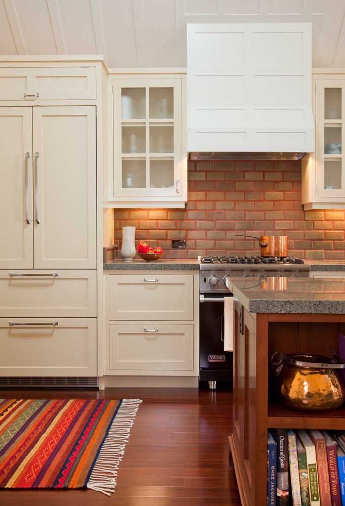 Heat the gray granite kitchen with furniture and wooden floors