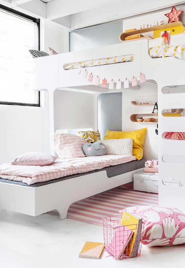 Planned furniture with two beds for girls