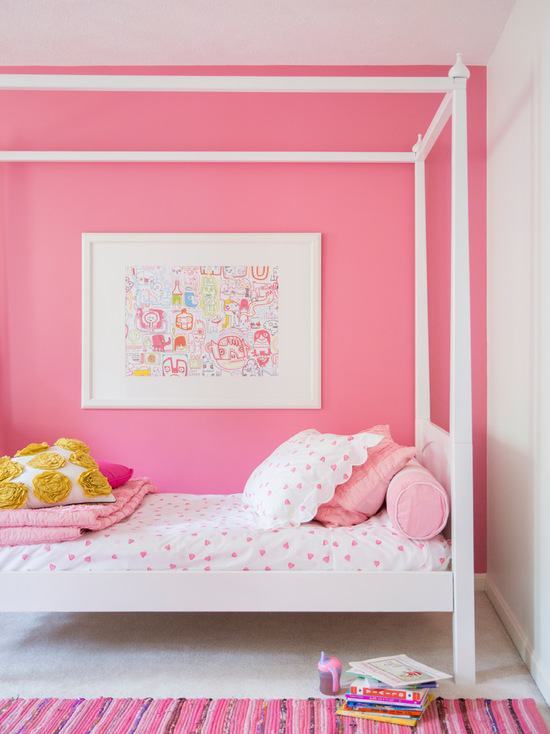 For a white room, invest in a hot pink paint