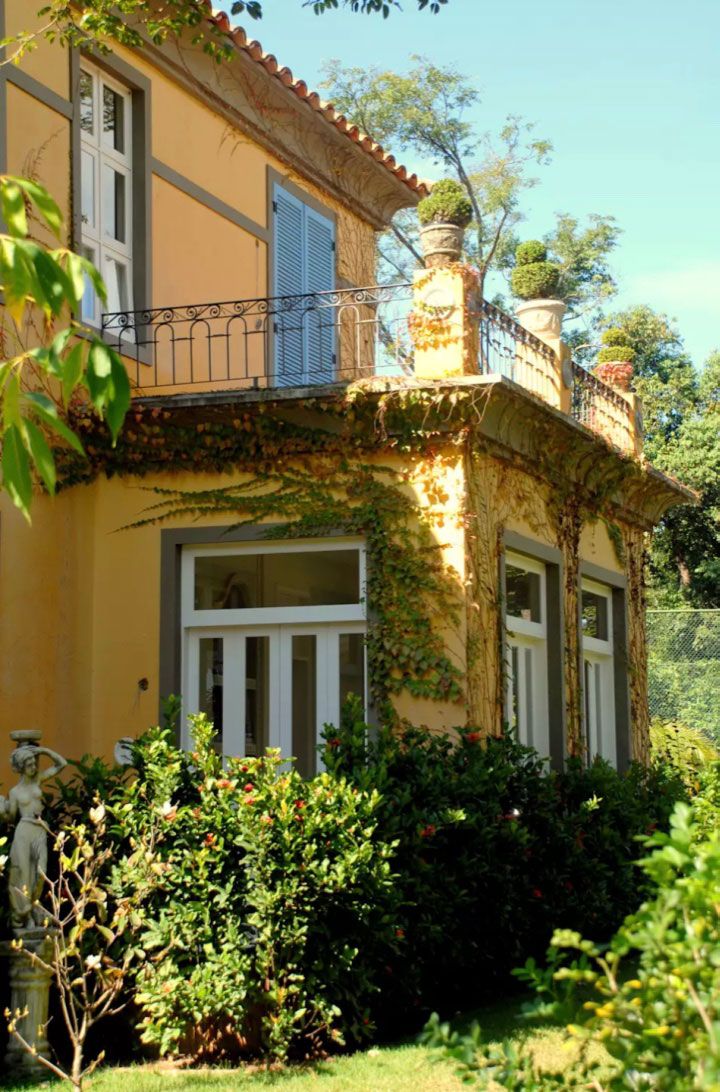 Room with balcony in colonial style house