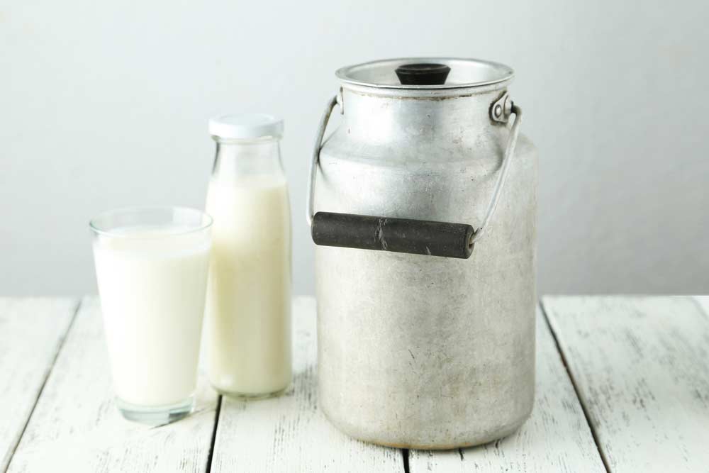 Jug and glass with milk