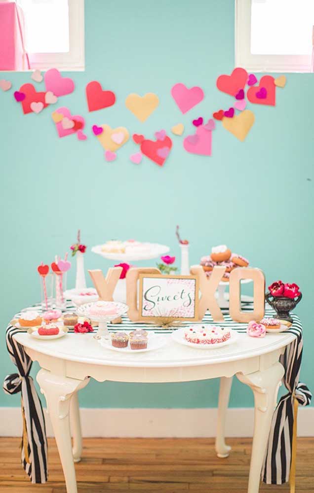 Candy table to celebrate a special day with her boyfriend