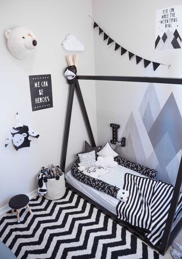 Scandinavian and montessori male baby room