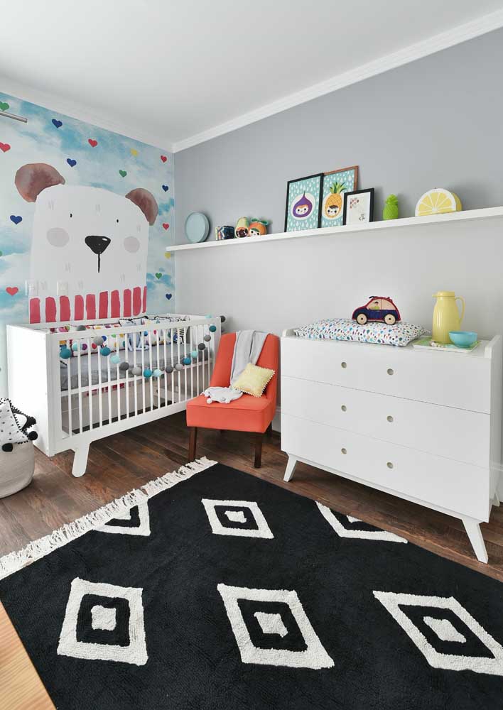 It may be that all your baby's room needs is a good illustration on the wall