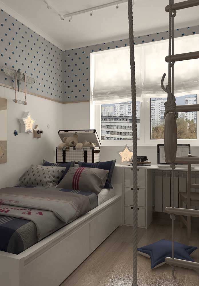 A Scandinavian touch in the decoration of this children's single room