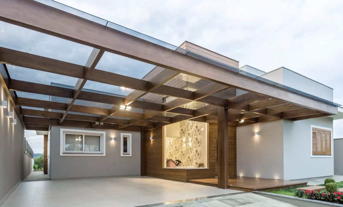 The ceramics gave a modern look to the garage with pergola