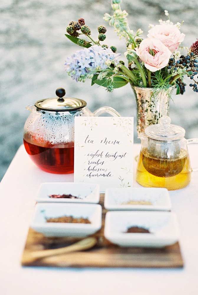 Let the guests choose the tea, to do so make available a menu with the name of each tea