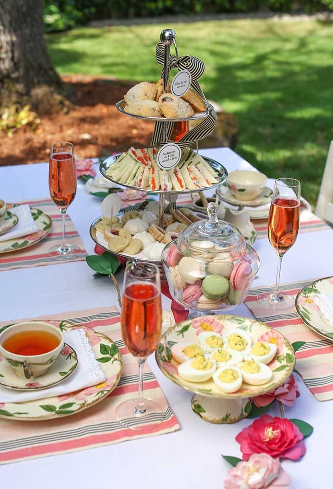 The colorful afternoon tea brought boiled eggs as a menu option 
