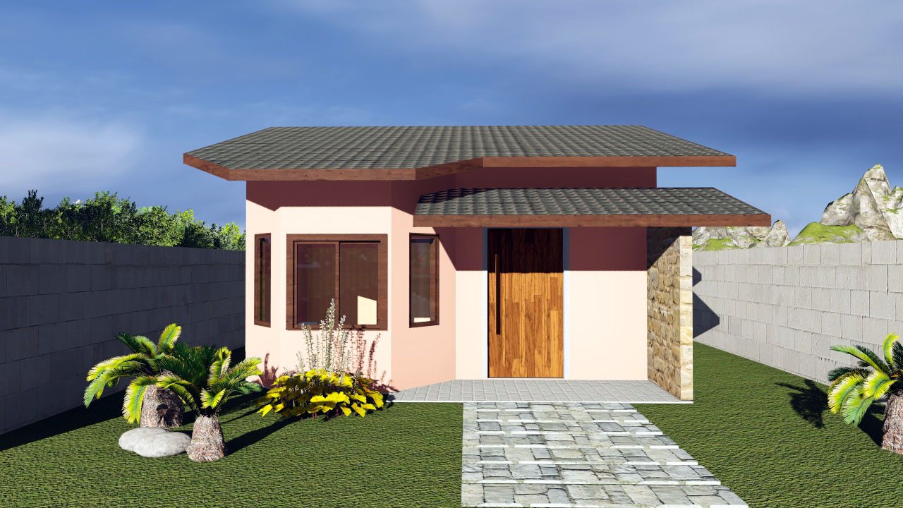 The apparent roof is a striking feature in a traditional home model.
