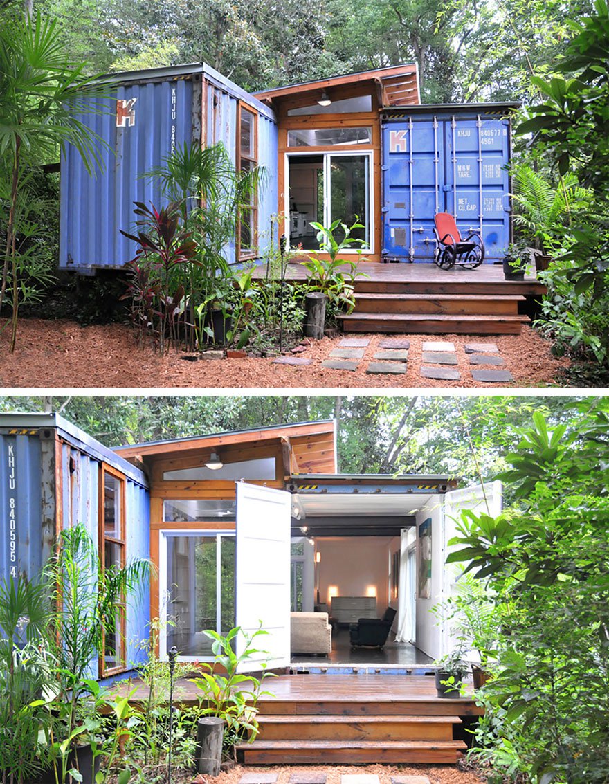 L. shaped container house