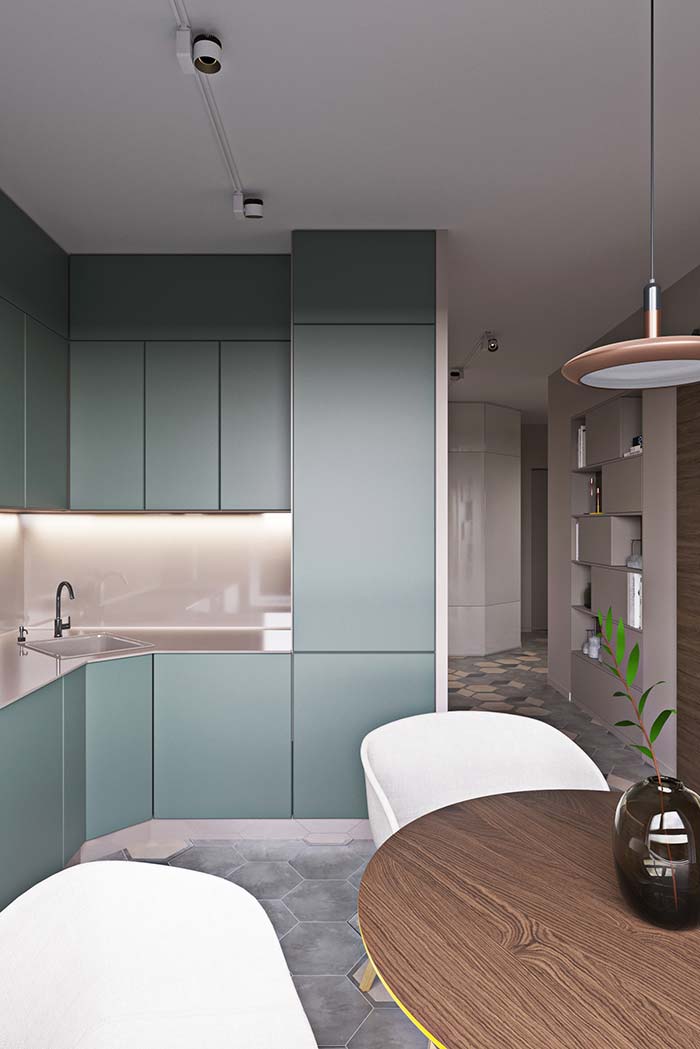 Kitchen in blue L