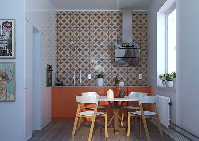 Wall-mounted L-shaped kitchen