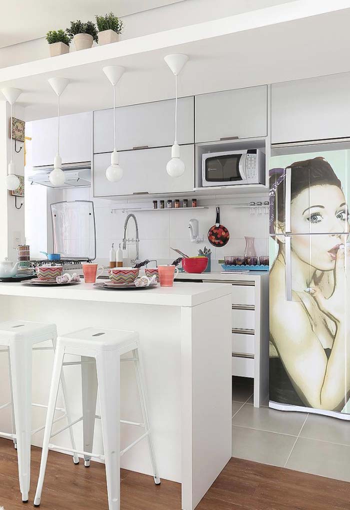 Simple kitchen with pendants