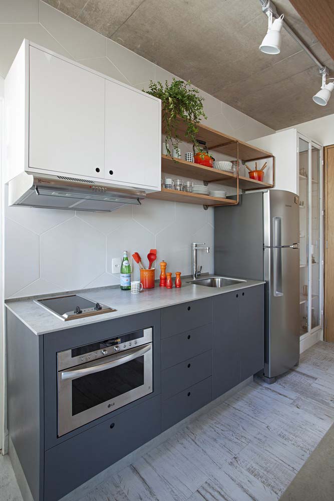 Simple kitchen with wood